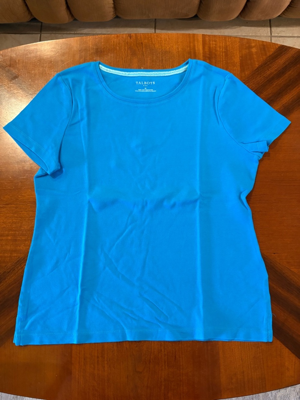 Talbots Women's Short-Sleeve Ringer Tee in Maliblue